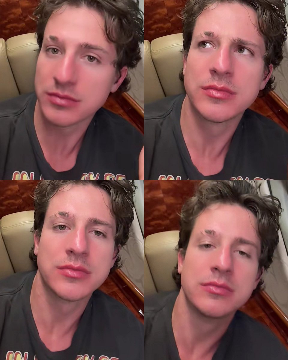 chaylovescp's tweet photo. oh to have a clear skin and red plumpy lips like charlie puth's 😫 https://t.co/zCToevc7Co