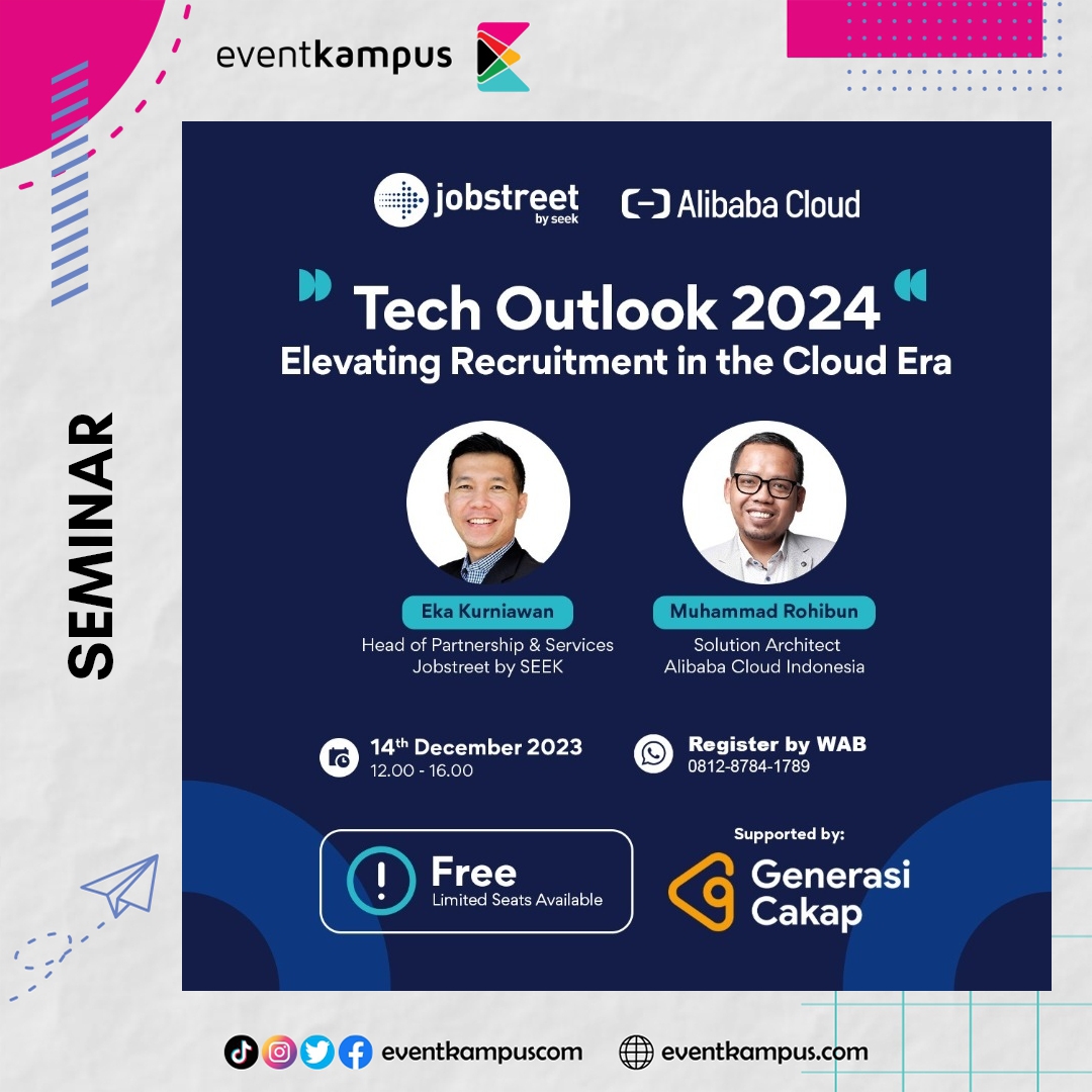 Seminar Tech Outlook 2024

Alibaba Cloud &amp; Jobstreet by SEEK mengundang kamu bergabung di Seminar Tech Outlook 2024

Acara : Kamis, 14 Des 2023
Jam : 12.00 – 16.00 WIB
Tempat : Bandung
Link RSVP 👉 zfrmz.com/PVNqoQ7n7WBKTQ…

eventkampus.com/e/4486