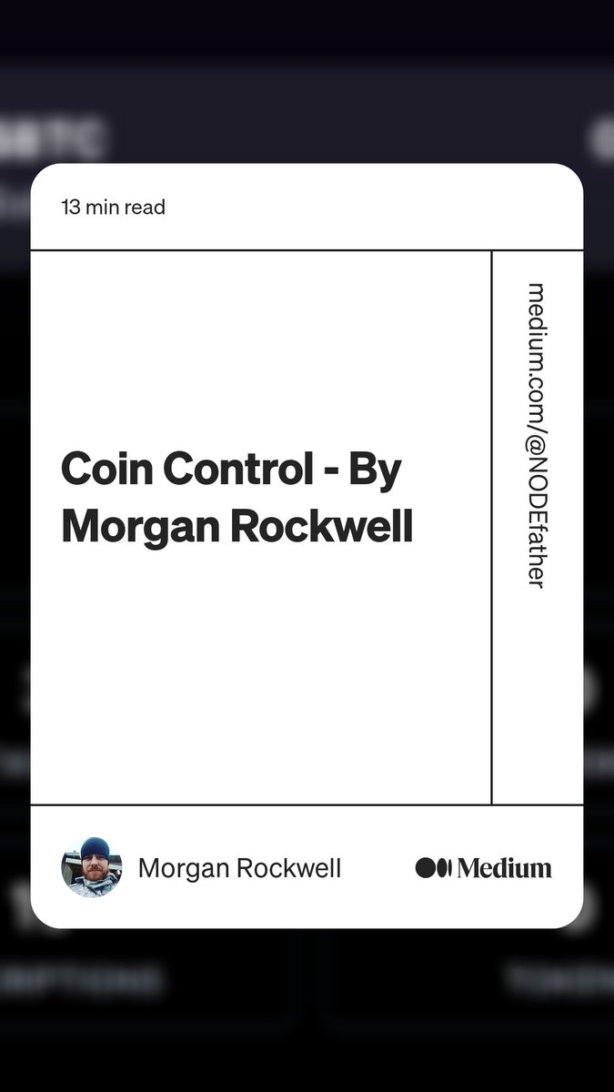 NODEfather's tweet image. Here is my first draft #Bitcoin BIP proposal for Ordinals Theory based assets &amp;amp; their UTXO Management.

Coin Control #CoinControl

This is a concern of mine, Im drafting an official BIP to protect #Ordinals Users, Wallets, Nodes &amp;amp; Miners with this idea.

medium.com/@NODEfather/co…