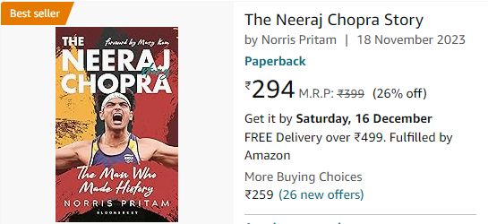 Bloomsbury India (@bloomsburyindia) on Twitter photo 'The Man Who Made History: The Neeraj Chopra Story' by <a href="/pritamn/">NORRIS PRITAM</a> is a bestseller on Amazon!
Grab a copy of this amazing story of #NeerajChopra, put together from the accounts of his family and friends. 'The Man Who Made History: The Neeraj Chopra Story' by <a href="/pritamn/">NORRIS PRITAM</a> is a bestseller on Amazon!
Grab a copy of this amazing story of #NeerajChopra, put together from the accounts of his family and friends.