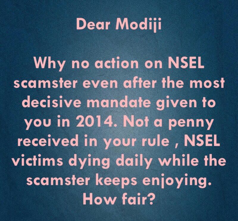 pankajbhatt54's tweet photo. @narendramodi Dear @PMOIndia @narendramodi ji even we 13000 investors of 2013 #NSEL scam had huge faith in you and @nsitharamanoffc but more than 10 years have gone and a big scam of 5600 crores still not solved? What should Sr. Citizens like us do now? I hope you remember the promise. https://t.co/0Gj3G6Hro7