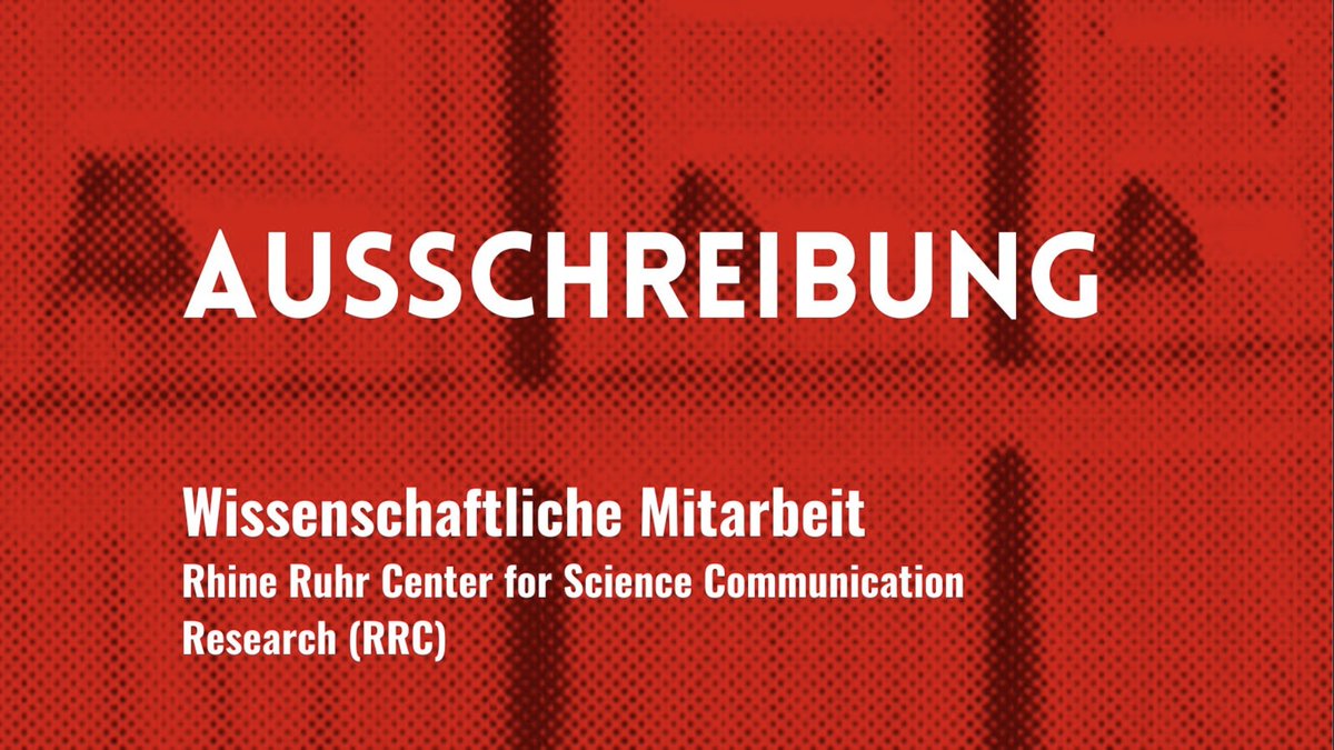 RRC_wisskomm's tweet photo. 🚨#REMINDER - das @RRC_wisskomm sucht:
➡️ wiss. Mitarbeiter:in für Konzeption, Erstellung & Betreuung des „Living Handbook of #ScienceCommunication & #ScienceStudies“
➡️ RRC-Standort: @kwi_essen
➡️13 TV-L, 100%
➡️ Bewerbungsfrist: 21.12.23
➡️ Mehr: https://t.co/wKX95n093c https://t.co/ataMpzbQjF