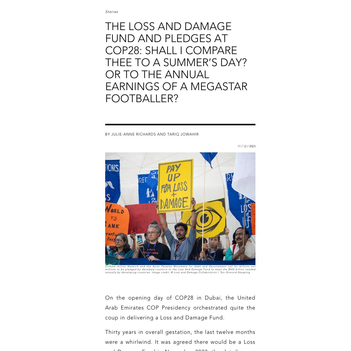 Loss and Damage Collaboration (L&DC) (@lossanddamage) on Twitter photo 1/14.📰NEW BLOG: From <a href="/jar_climate/">Julie-Anne Richards</a> and Tariq Jowahir looks at how the $700 million (USD) pledge to the #LossAndDamage Fund at #COP28 starts to look a little paltry compared to the salaries of mega star footballers...🤔
🔗Read it here: lossanddamagecollaboration.org/pages/the-loss… 1/14.📰NEW BLOG: From <a href="/jar_climate/">Julie-Anne Richards</a> and Tariq Jowahir looks at how the $700 million (USD) pledge to the #LossAndDamage Fund at #COP28 starts to look a little paltry compared to the salaries of mega star footballers...🤔
🔗Read it here: lossanddamagecollaboration.org/pages/the-loss…