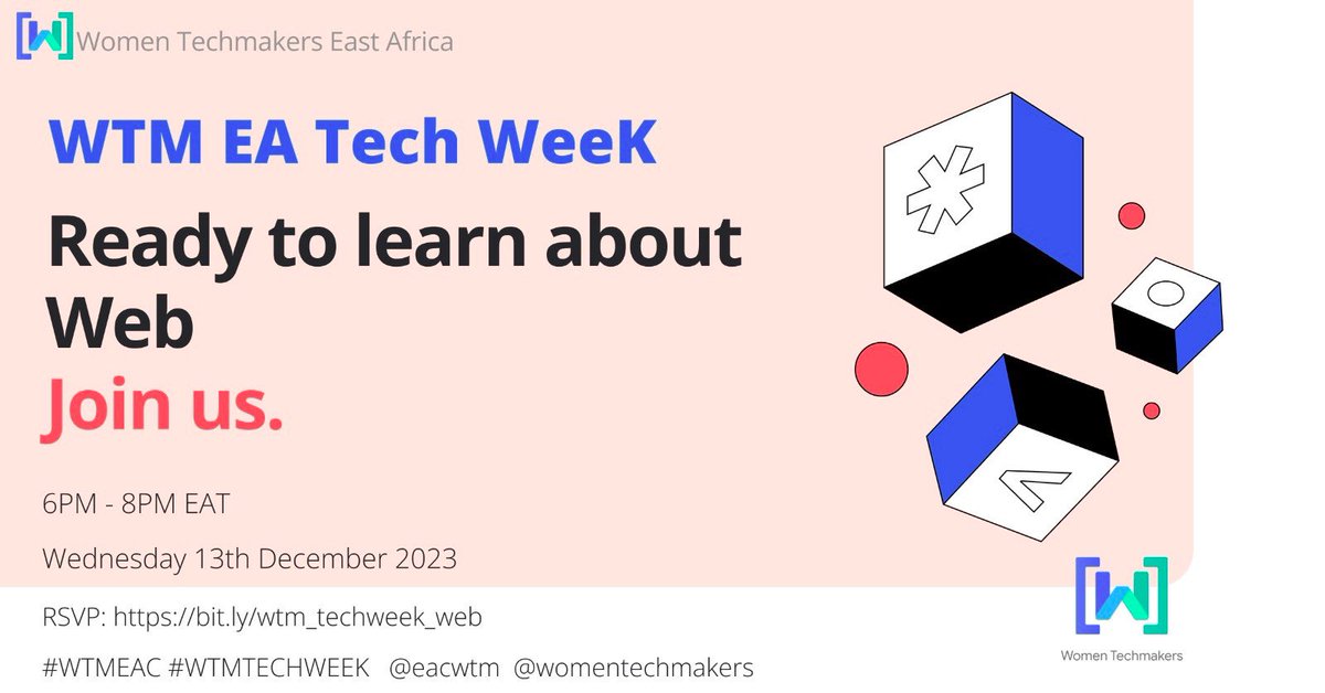 WTMNairobi's tweet image. &quot;Elevate Your Web Wizardry: Web Tech Talk Event!

Immerse yourself in the latest trends, tools, and tricks of the web tech realm.Don&apos;t miss out – let&apos;s turn the digital landscape into our playground! 🌐✨ #WebTechTalk #WTMEACTECHWEEK #WTMEAC