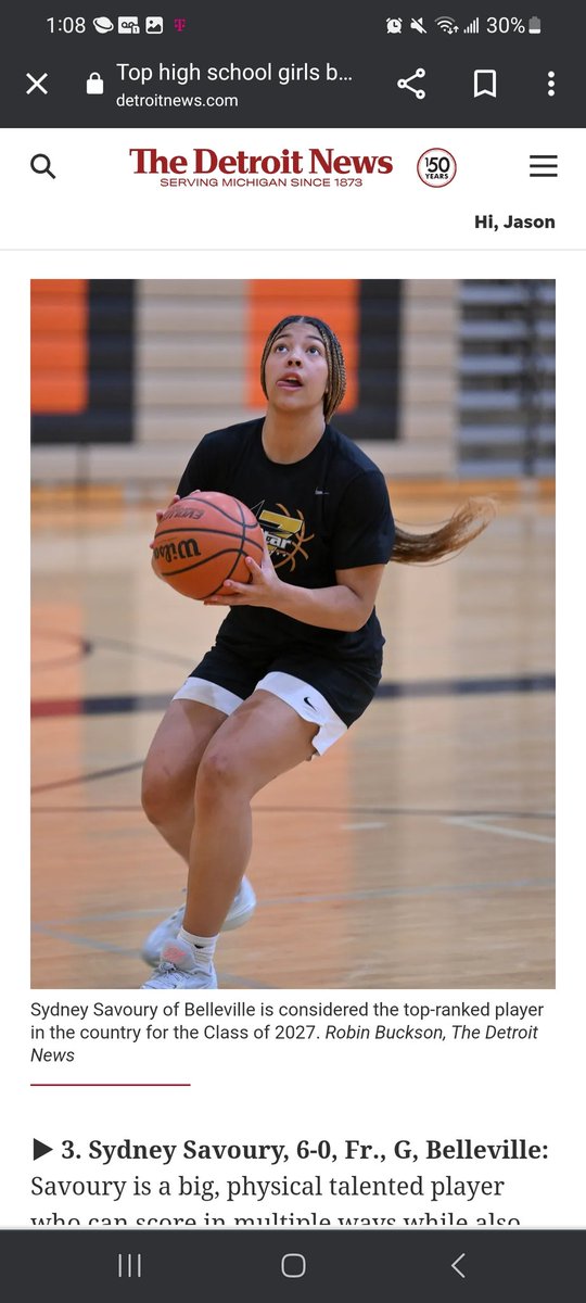 Belleville Tigers (MI) Girls Basketball (@villeladytigers) on Twitter photo Congratulations to our own Sydney Savoury '27 as she checks in as the #3 ranked player in the state of Michigan regardless of class Pre-Season player rankings according to the Detroit News. #THEVILLE #EXIT190 #BAGTALK <a href="/wadesworld32/">Coach Keith Wade</a> Congratulations to our own Sydney Savoury '27 as she checks in as the #3 ranked player in the state of Michigan regardless of class Pre-Season player rankings according to the Detroit News. #THEVILLE #EXIT190 #BAGTALK <a href="/wadesworld32/">Coach Keith Wade</a>