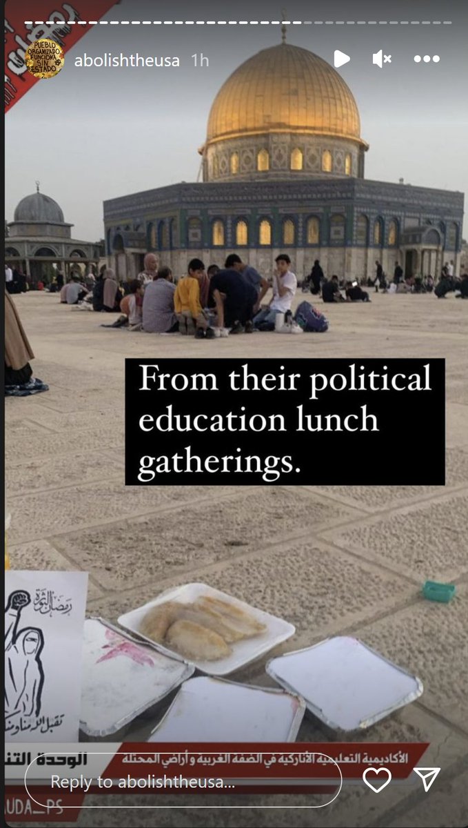 same elements as previously described with the caption 'From their political education lunch gathering'