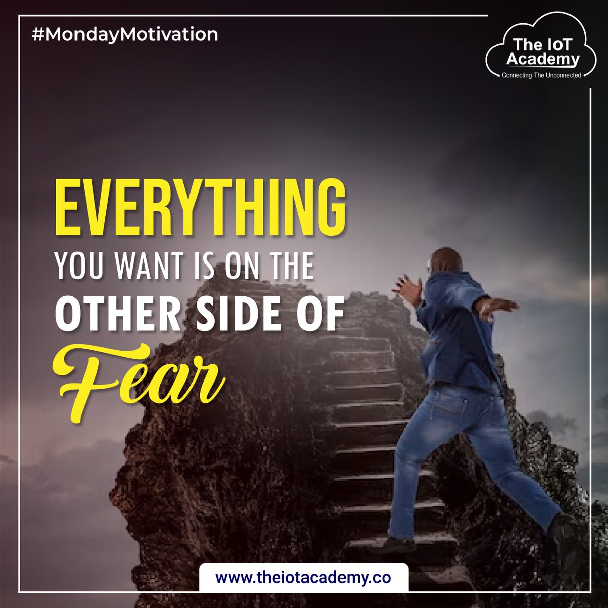 You will never be able to achieve everything you want in life unless you take risks and face your fears head-on.🎯💪🏻
.
.
.
#TheIoTAcademy #edtech #education #wildsouls #newweek #mondaymotivation #adventureslife #unleashpotential #mondayreminder #conqueryourday #mondayblues
