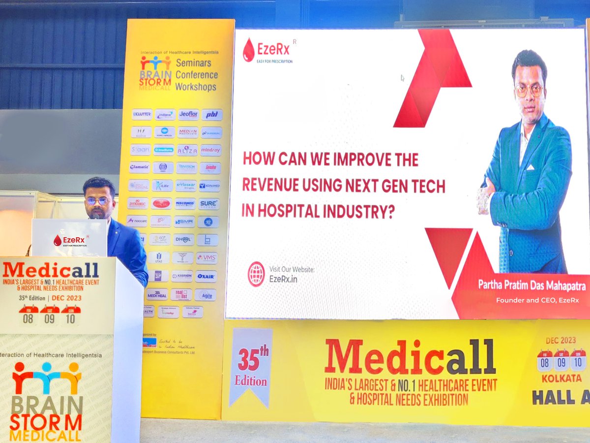 partha2610's tweet photo. Excited to share insights from @Medicall Kolkata.🚀 Explored boosting hospital revenue with cutting-edge tech, featuring our star product, EzeCheck.
It's not just a product, it's a commitment to healthcare innovation. Join me in reshaping the future of healthcare! 🌐💡#EzeCheck https://t.co/8xmAe0fo1c