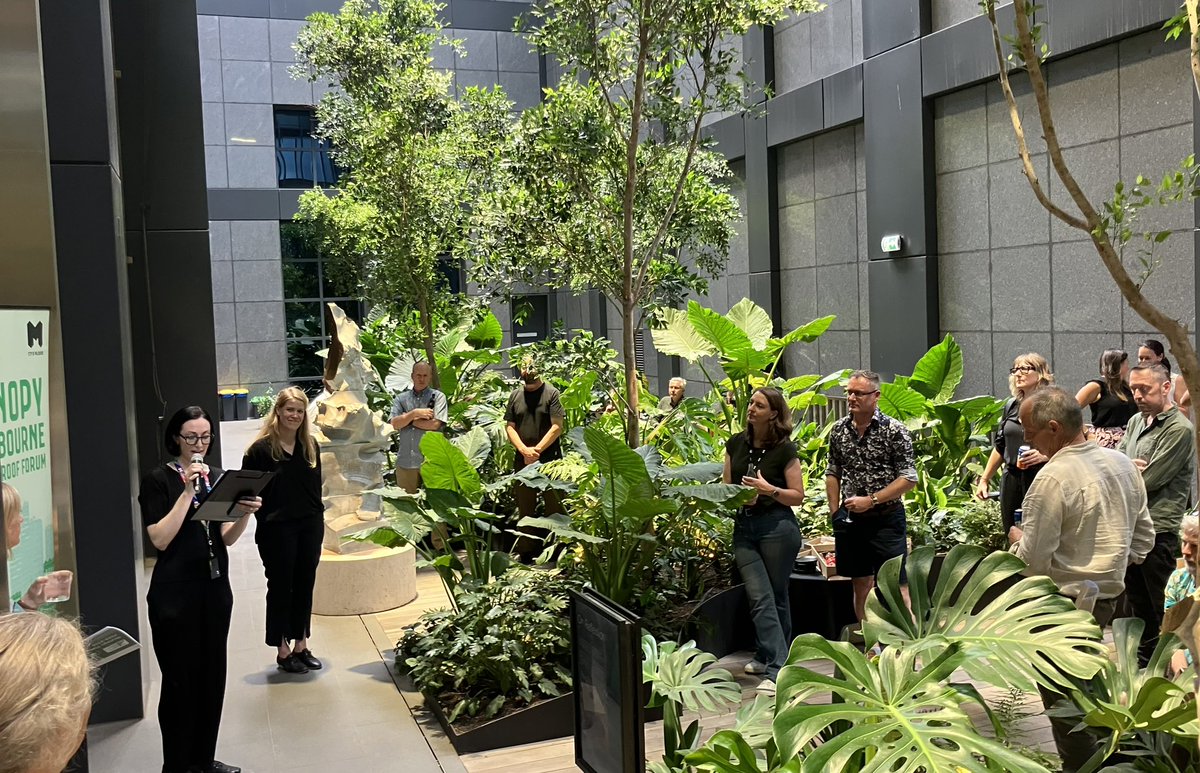 Great to be at the <a href="/cityofmelbourne/">City of Melbourne</a> Canopy event. Talking all things Green Infrastructure and hearing from Gail Hall AGINs newly launched strategy. #UrbanGreening #naturePositive #NatureDataAI #GreenInfrastructure