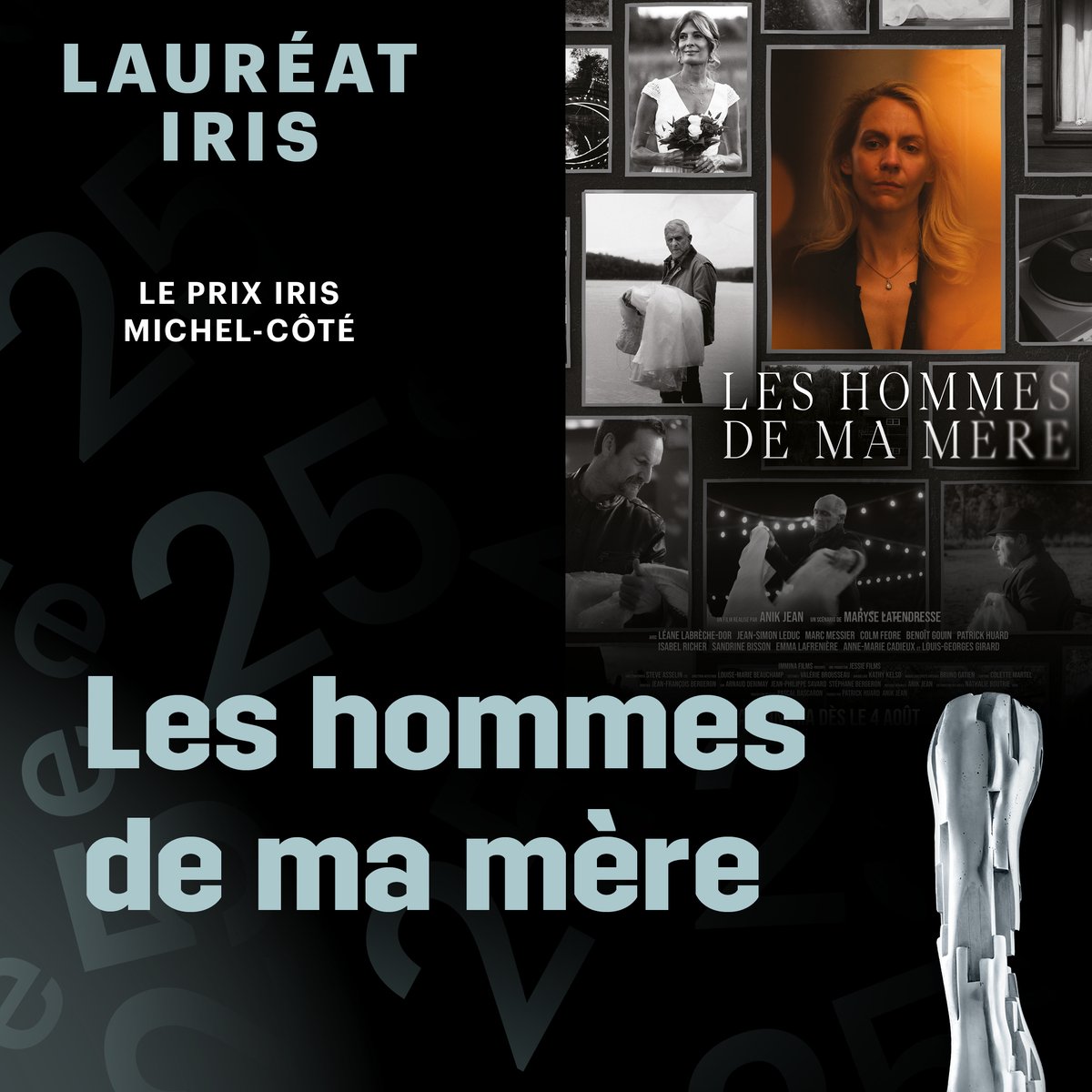 Le Prix du Public devient le Prix Iris Michel-Côté ! 

Bravo au film LES HOMMES DE MA MÈRE pour avoir remporté ce prix immense! #GalaQuébecCinéma