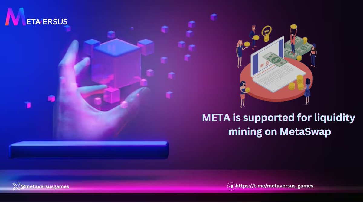 Muammar187's tweet photo. Unlock the world of decentralized  finance with $META! 🚀 

Earn rewards by joining MetaSwap's liquidity mining. Swap easily across different chains with Versus protocol Series. 
#iweb3 #hive-112333 #Metaverse https://t.co/HHaDe9AWtL