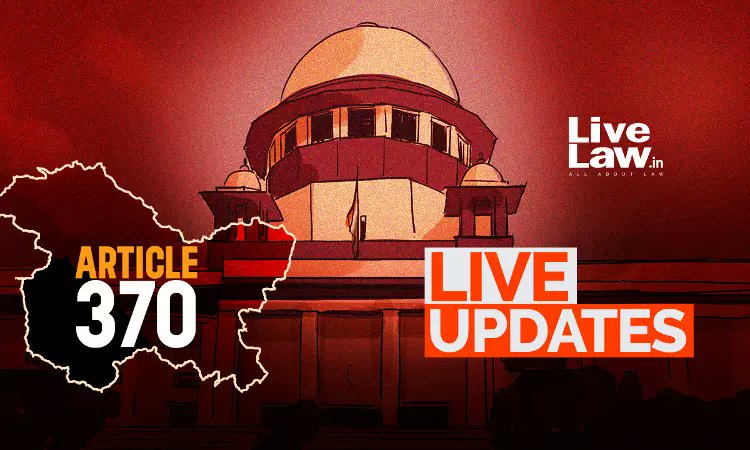 LiveLawIndia's tweet photo. The #SupremeCourt will pronounce its judgment in the #Article370 case today at 10.30 AM.

A 5-judge bench led by CJI DY Chandrachud will decide the validity of the Presidential Orders of 2019 repealing the special status of Jammu and Kashmir.

Follow this thread for live updates https://t.co/cTvaBXE7Lf