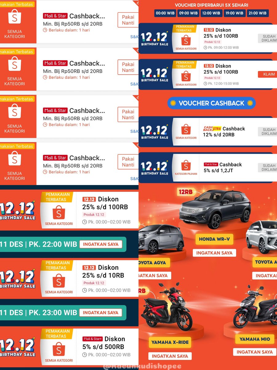 Racunkudishopee's tweet photo. KODE DISKON VOUCHER 100RB SHOPEE 12.12

Retweet &amp; bookmark thread ini agar tidak hilang. https://t.co/JXJkPdbxnn