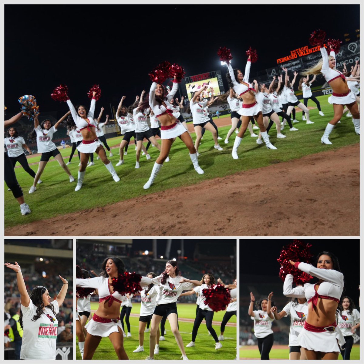 AZCardenales's tweet photo. ¡Todo un éxito el performance con las seleccionadas en nuestra clínica de porristas a cargo de las Arizona Cardinals Cheerleaders! 💃💃💃

#BirdGang #CardenalesEnMéxico https://t.co/LigtrAsEUR