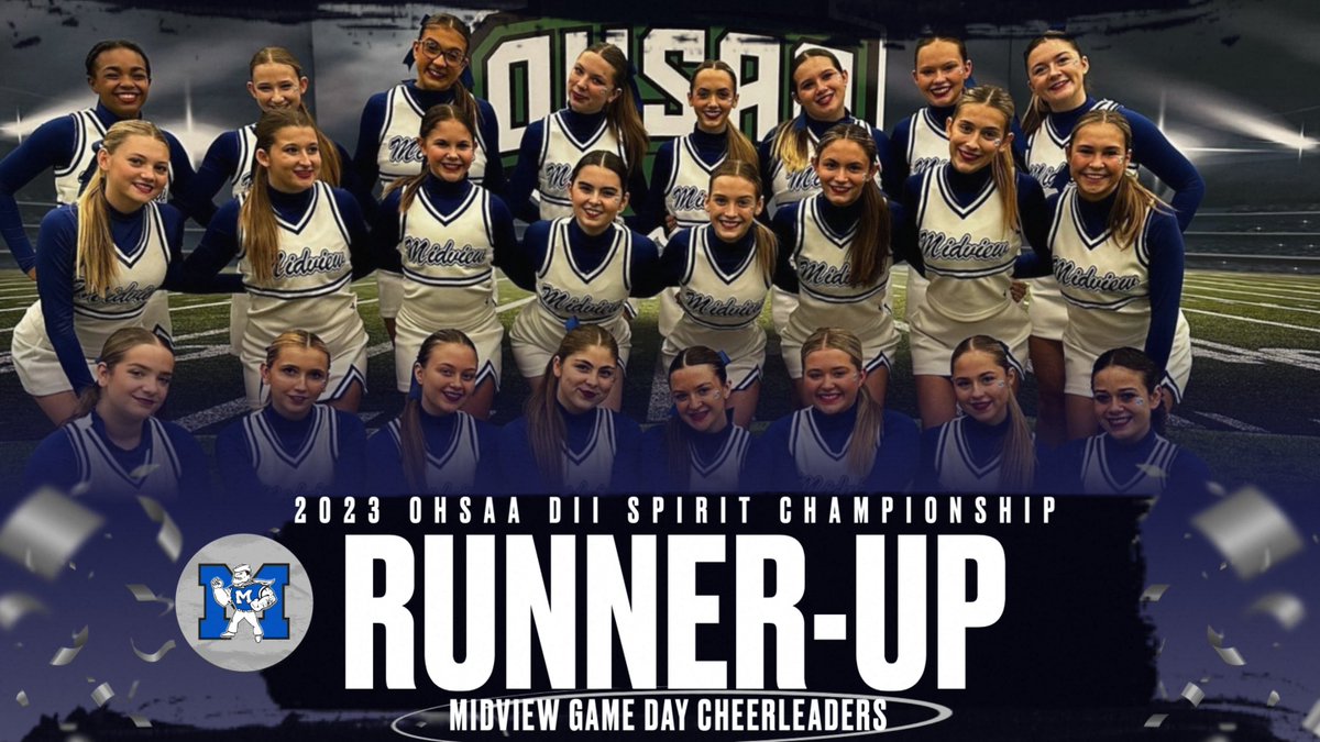 Back-to-Back OHSAA Division II Spirit Championship Runner-ups. Congrats <a href="/MidviewCheer/">Midview_Cheer</a>