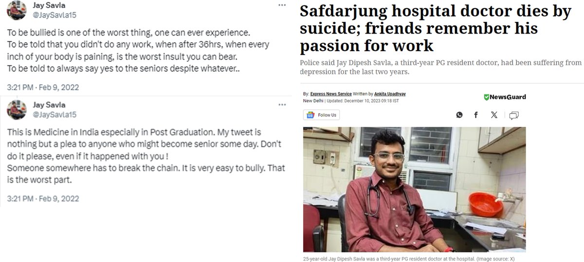 I am unable to get over this incident A young man joined post graduate training at one of the best institutes in India He started developing clinical depression due to workplace and senior toxicity He actually made a public plea about this. A real call for help Instead, a…