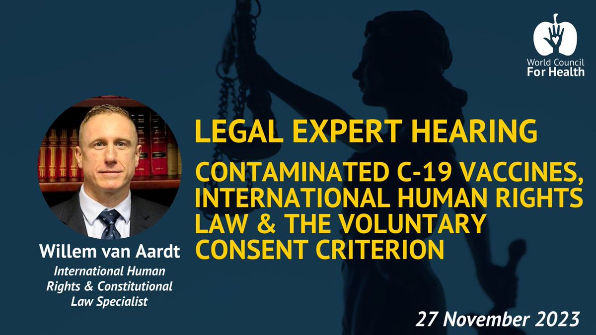 FreeWCH's tweet image. #Plasmidgate: Making a Mockery of International Human Rights Law &amp;amp; Medical Ethics

Willem van Aardt, PhD uncovers a disconcerting parallel between what occurred in Nazi Germany and during the Covid-19 crisis.

Watch:
worldcouncilforhealth.org/multimedia/wil…

Full hearing:
worldcouncilforhealth.org/justice