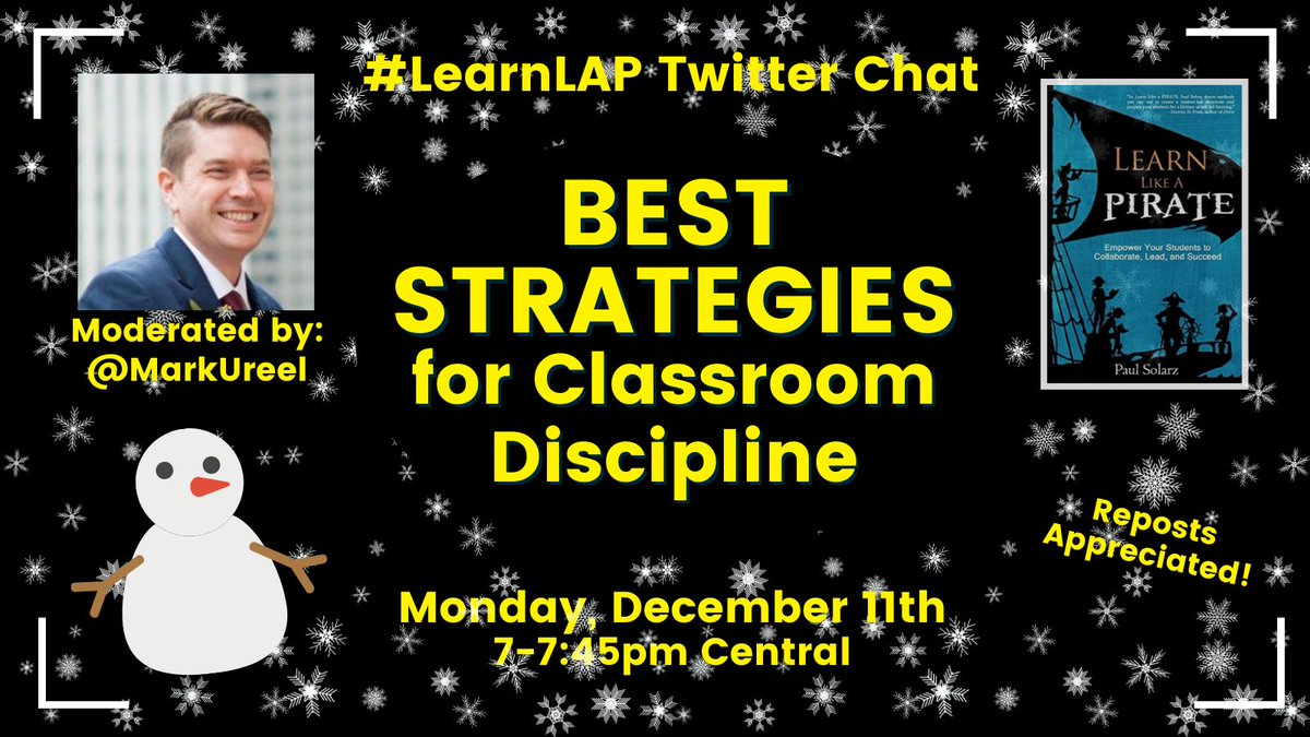 PaulSolarz's tweet photo. Please join @MarkUreel MONDAY at 7pm Central for #LearnLAP!
#blogchat #ccsschat #hsADchat #hsgovchat #iaedchat #mnmasa #oklaed #probchat #txeduchat #CVESDChat #EDthink #WATeachLead #bcedchat #wyoedchat #caedchat #edtech #k12 #education #edchat #tlap https://t.co/9jA79s21SB