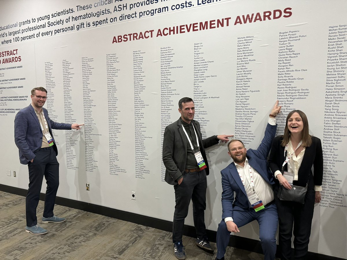 And guess what!? They all got an abstract achievement award! #ASH2023 If you zoom in you might see how happy they are! @SaemundurMD @jthorir @SigrunThorstei1 @thorirlong @iStopMM