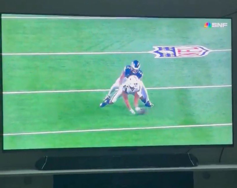 MLFootball's tweet photo. WOW... #NFL refs have messed the #Eagles over on 5 DIFFERENT PLAYS in the first half of tonight’s game already: 

“- Blankenship gets targeted with no flag and is out but no flag

- Holding on a TD and they pick it up

- Refs made their own rules to give Dallas extra penalty yards

- Hurts fumble play had a offside that they didn’t call

- Hurts slid and got hit super late but no call

- Dallas scores with an illegal pick and the flag is picked up AGAIN”

(Via @CantGuardSmitty)