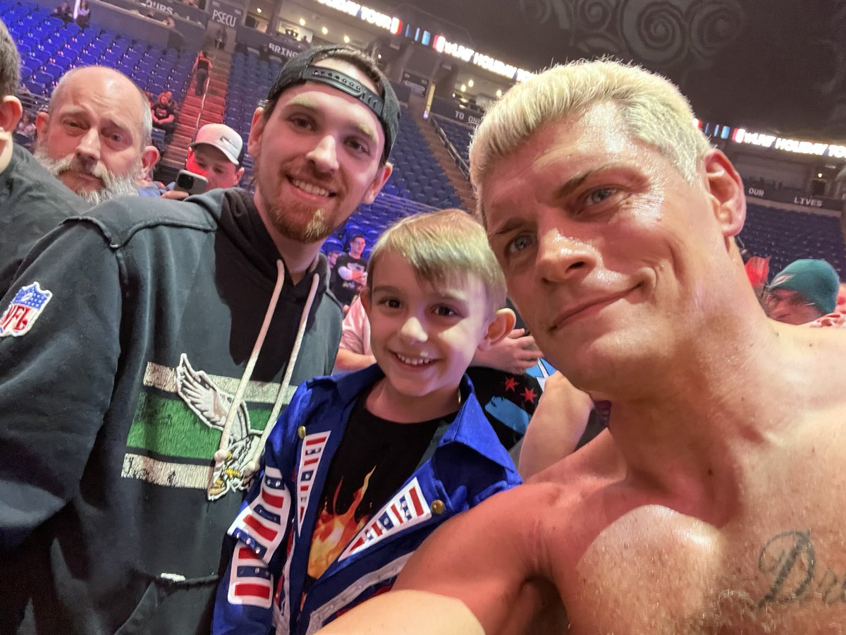 samanthazeak's tweet photo. my mama heart is exploding. anyone who knows my little buddy knows what this means to him. i’m thrilled that my boys could do this together. shawn michael got to fulfill his dream! as a parent, this tops everything. @CodyRhodes @blokk101 https://t.co/vwHPi61N84
