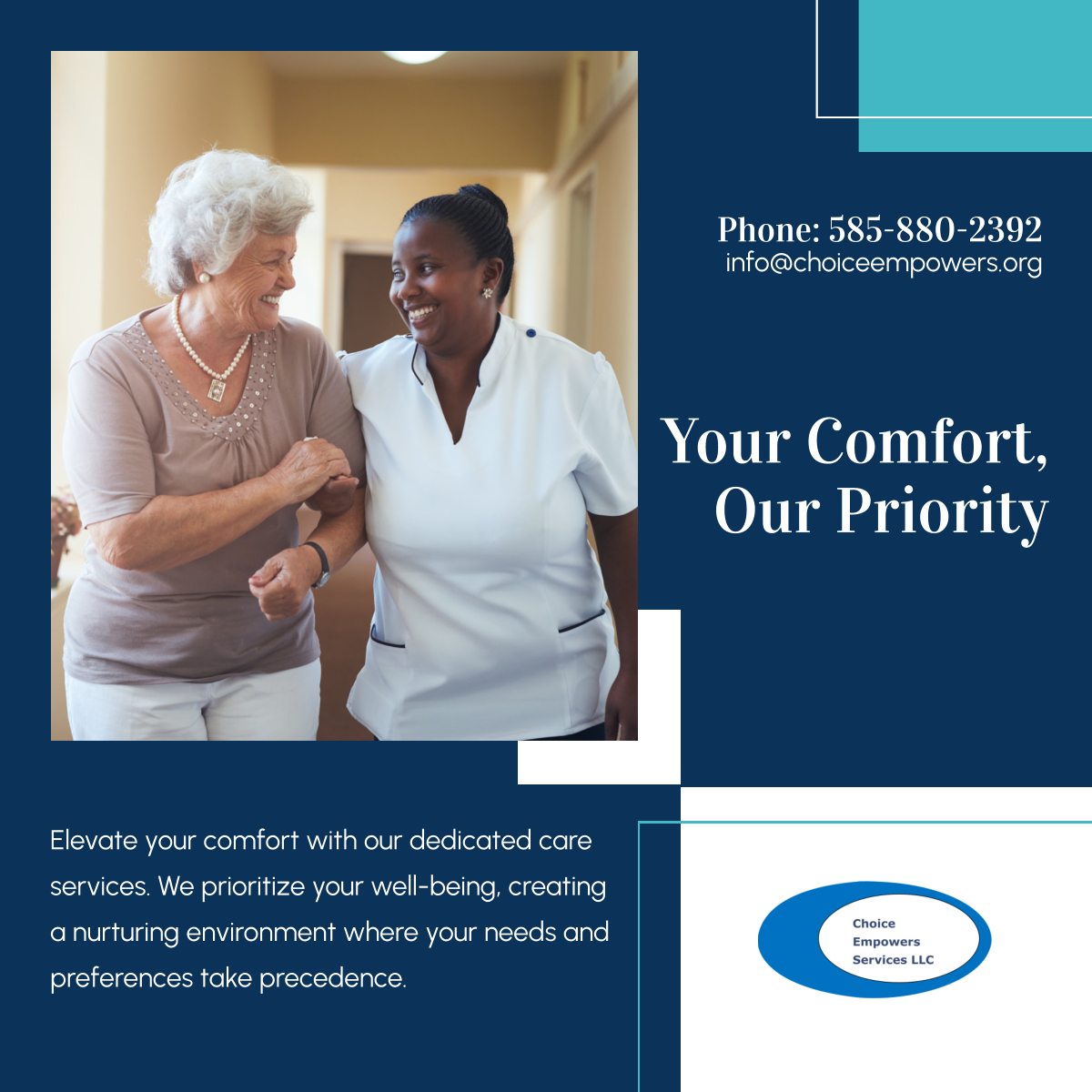 choiceempowers's tweet photo. We are committed to making you feel comfortable! Let us work together to create your personalized plan of care. Contact us to learn more.

#ChoiceEmpowersServiceLLC #HomeCare #PersonalizedCare #philly #upperdarby #upperdarbypa #Delco #montco #landsdowne https://t.co/ueh4C3M9SH