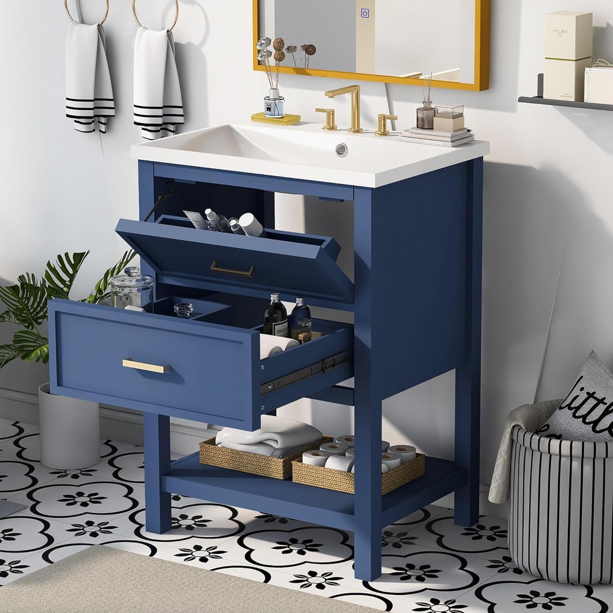 Best 24 Blue Bathroom Vanity - Top Models In 2023 luxbestreviews.com/24-blue-bathro… #ColorfulVanity #BoldDesign #ModernBlue #ChicBathroom #VibrantVanity #BlueDecor #BathroomInspo #BlueBathroom