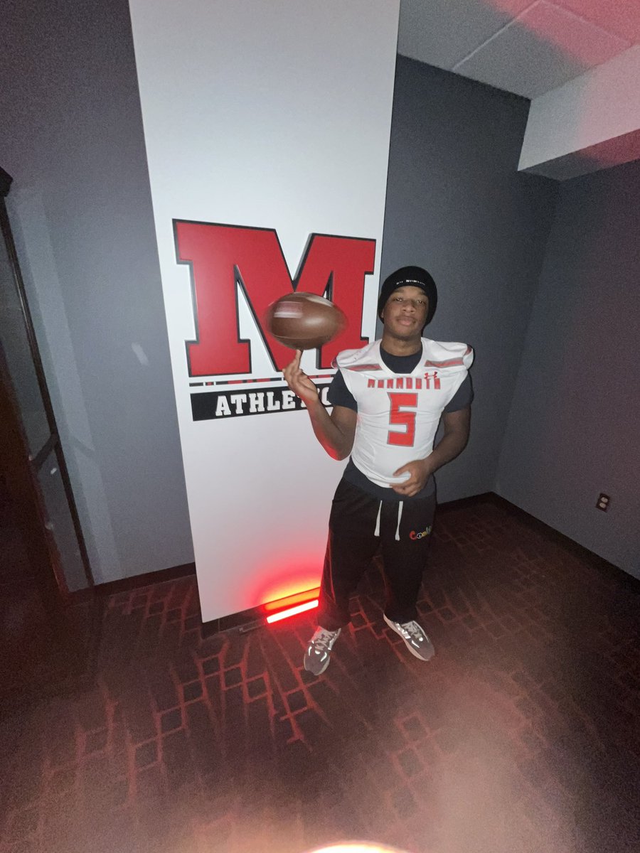Camvo2x9's tweet photo. Had a great visit at MonMouth college Thank You @CoachN8Graham for the invite 
@BHSraiderFB 
@EDGYTIM 
@GoMVB https://t.co/ZVS3QFQTDx