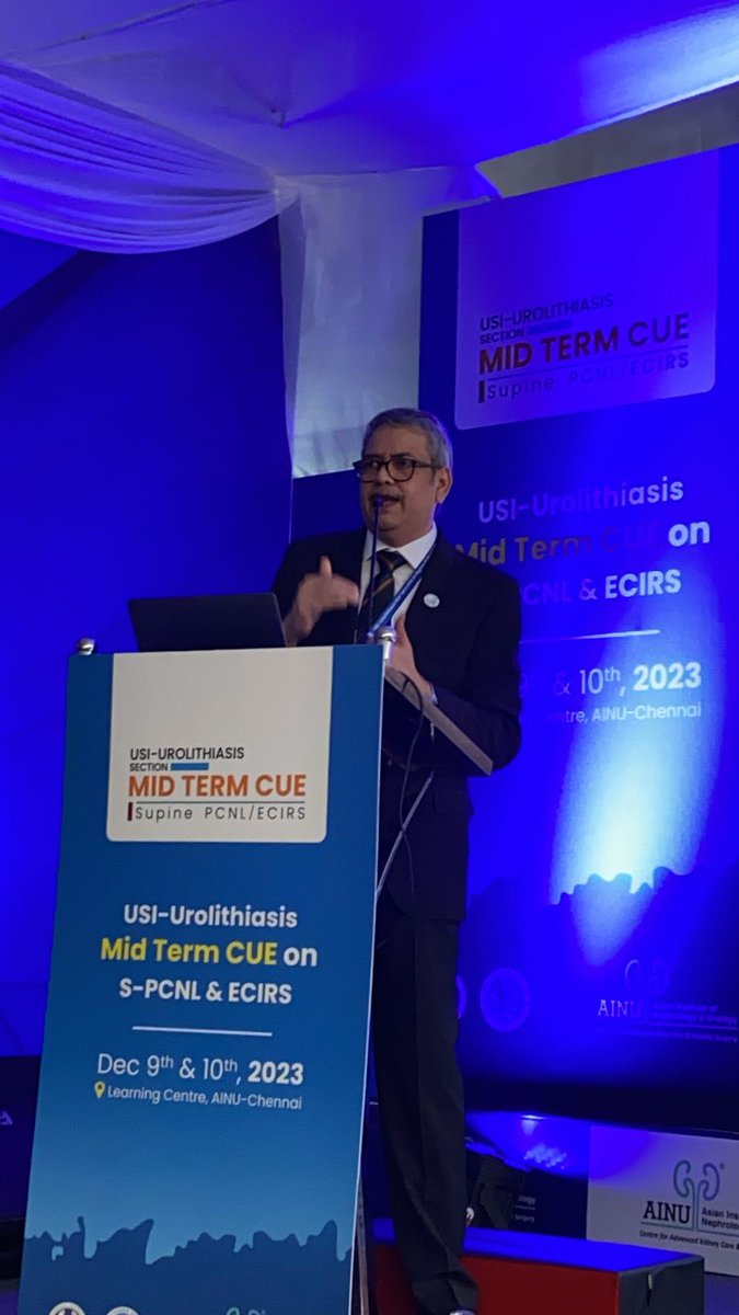 AINU @ midterm CUE urolithiasis..... a game changer.  The ladder has been lifted miles above. Keep the flag flying high ...... congrads and wishes