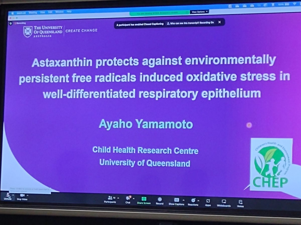 Great talk from Ayaho Yamamoto on the protective effects of Astaxanthin