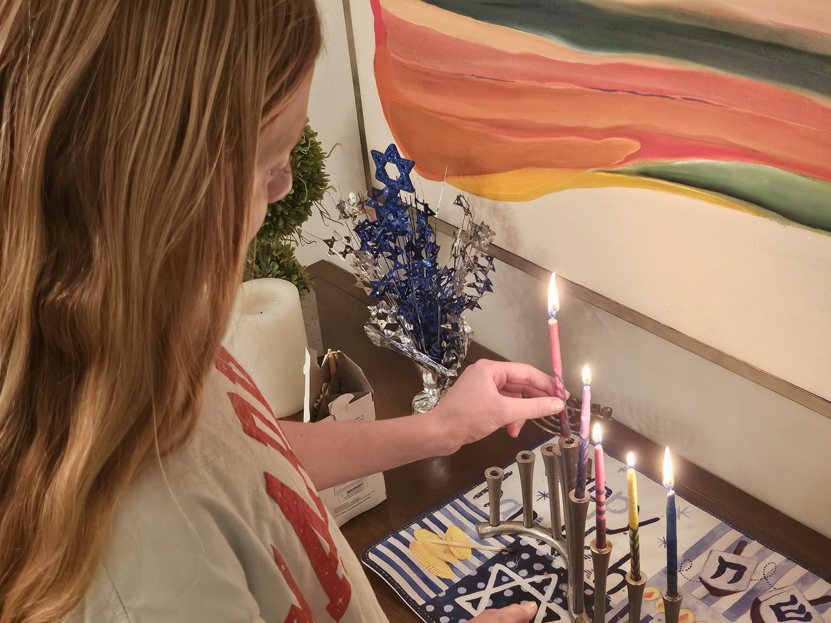 I am grateful to be celebrating the fourth night of Hanukkah with my family. Sadly, 138 hostages can't. #BringThemHomeNow