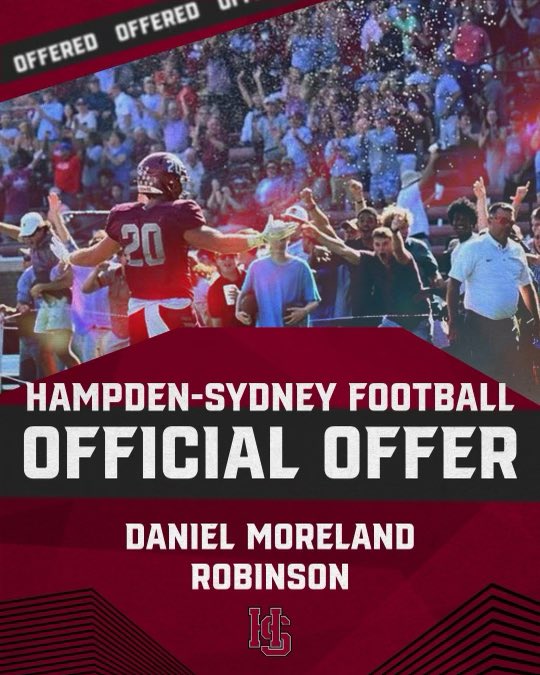 Danielmore52 (@danmoreland52) on Twitter photo Im blessed to receive an offer from hampden-Sydney university
thank you to <a href="/Coach_Luvara/">Vince Luvara</a> for the opportunity Im blessed to receive an offer from hampden-Sydney university
thank you to <a href="/Coach_Luvara/">Vince Luvara</a> for the opportunity