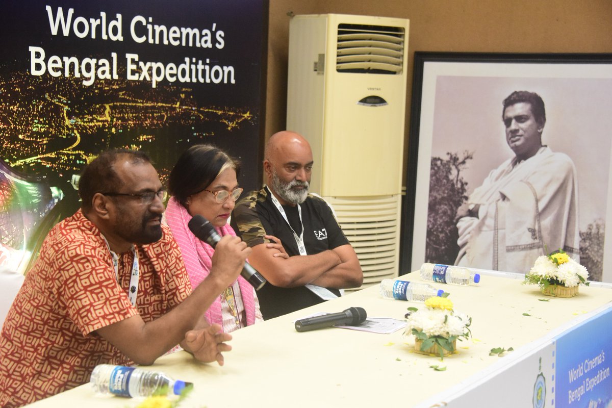 rameshlaus's tweet photo. #SAAYAVANAM starring @soundar4uall #DevanandaSS @AppukuttyActor gets overwhelming response from the screening at the 29th Kolkata International Film Festival, Here are the pictures from the KIFF'23 press conference.

@Official_kiff 

Produced by @santoshdamodar's #DamorCinema
Directed by #Anil 

DOP @lramachandran 
Music @polyvarghese 
Editor @editorsiddharth 

@saayavanam @onlynikil