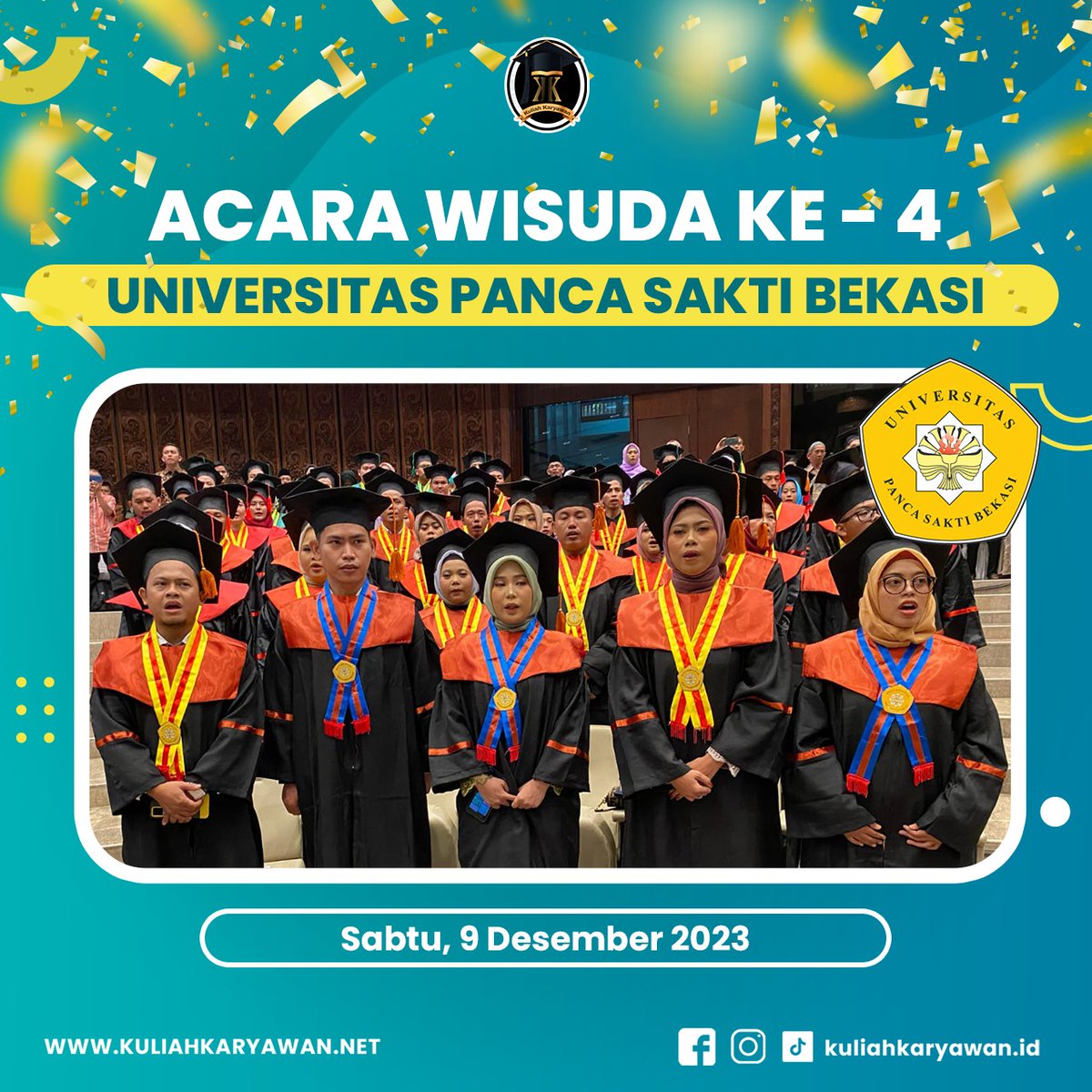 _kuliahkaryawan's tweet photo. Acara Wisuda ke-4
UNIVERSITAS PANCA SAKTI BEKASI
Sabtu, 9 November 2023
.
Cari Kuliah Kelas Karyawan Terbaik di Bekasi?
Di Universitas Panca Sakti Bekasi Aja!
.
Info Pendaftaran Online :
https://t.co/u3kgvG0UeU
Info Lebih Lanjut :
08577557354
081315088958
085716873188
#kuliah https://t.co/TBrmVGSL7t