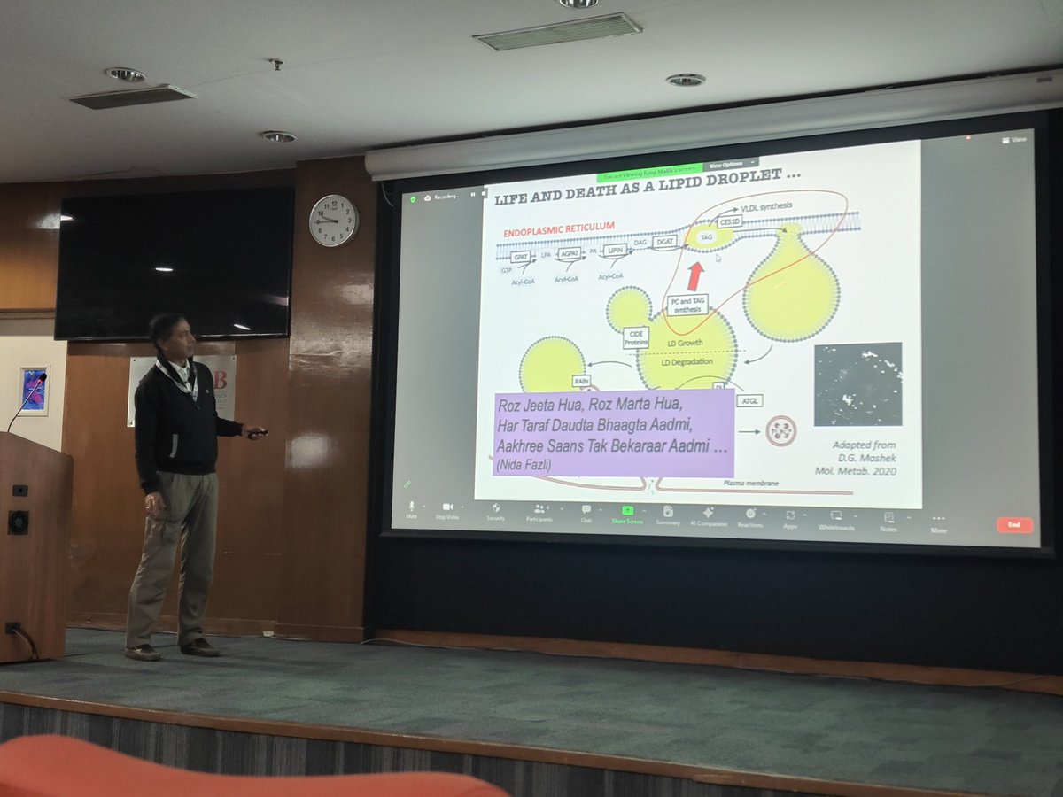 Great start of the day at one-day symposium on " Droplets and Condensates in Biological Systems"  by first talk by Dr. Roop mallik on " Targeting Kinesin on monolayer membranes: Implications to lipid homeostasis" <a href="/IGIBSocial/">CSIR-IGIB</a>