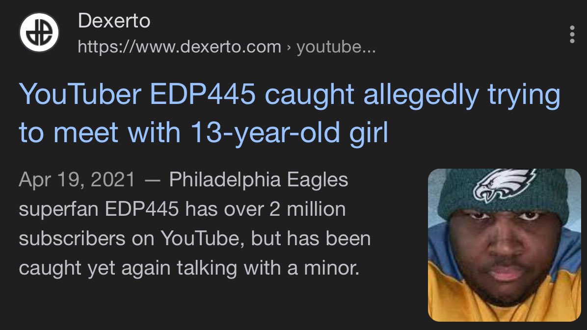 r EDP445 caught allegedly trying to meet with 13-year-old girl -  Dexerto