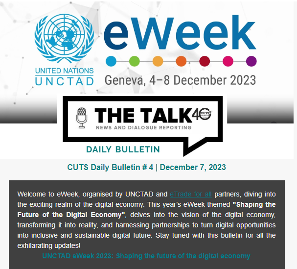 Digital Trade Beyond Borders: Promoting Inclusivity and Fairness

Read more:  cuts-ccier.org/unctad-eweek-2…

#CUTSInternational #UNCTADeWeek #Ecommerce #SDGs #technology

@Psm_cuts @CUTS_CCIER @CUTS_africa @CUTS_WDC @CUTS_CITEE @CUTS_Geneva @CUTS_CART @UNCTAD