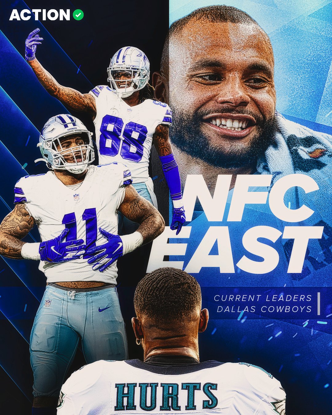 Action Network on X The Dallas Cowboys are now tied with the Eagles at the top of the NFC East standings https t n8qQLveBku X