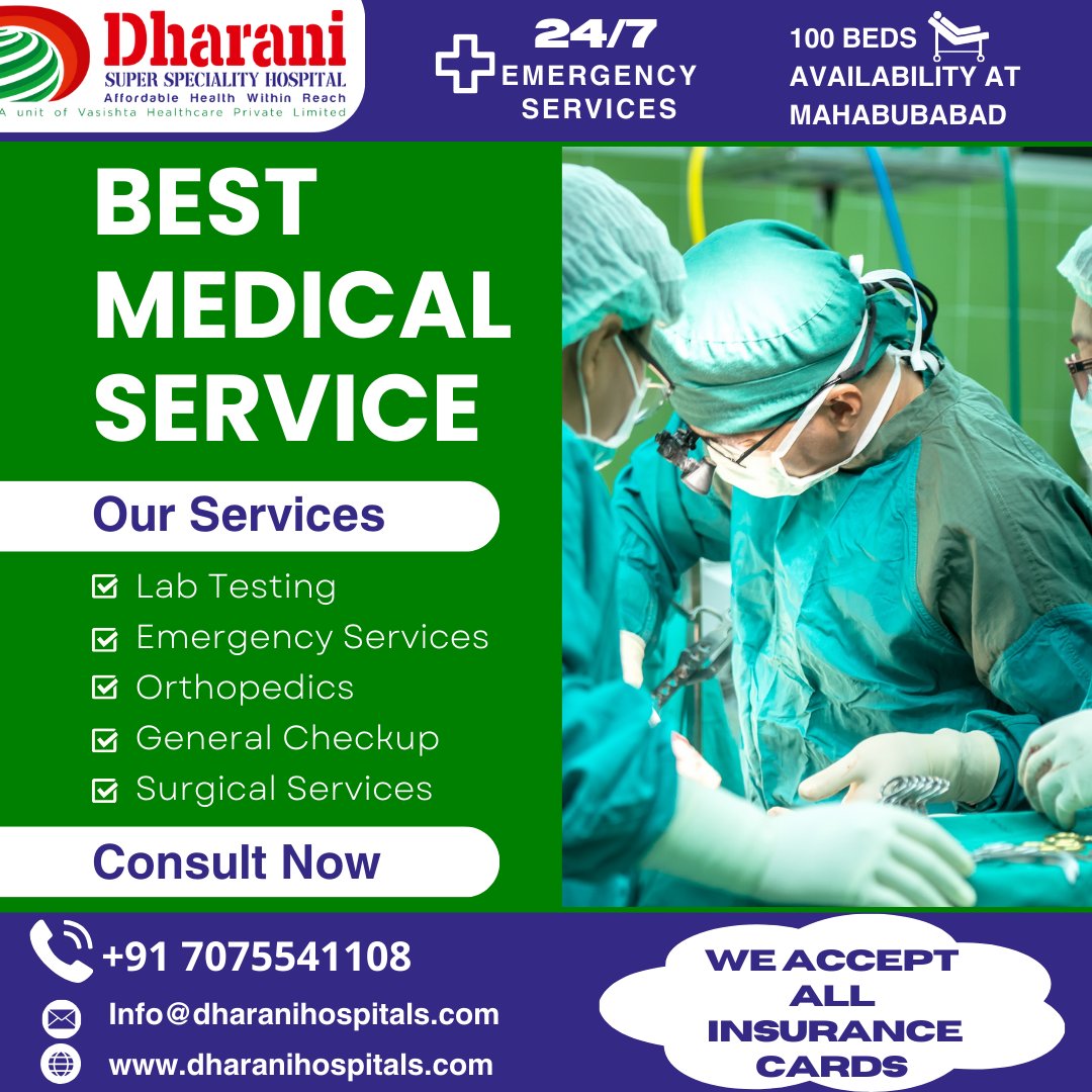 #dharanisuperspecialityhospital
We guarantee unparalleled care with comprehensive evaluations, prompt emergency assistance, proficient health evaluations, accomplished practitioners, advanced labs, and reliable ambulances.

#DailyHealthcare #HealthOnDemand #ProfessionalDoctors