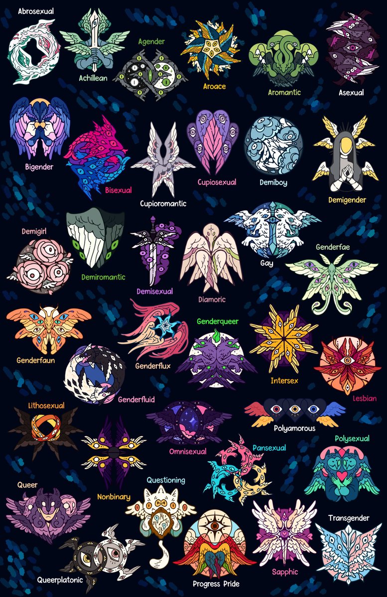 ultra_infinite's tweet photo. Here are the Pride Angels from last year. I'm working on redesigns for lots of flags and a few new ones, you can read my FAQ for more info. https://t.co/yNfHr1UrV9 https://t.co/dpNOXBZfIQ