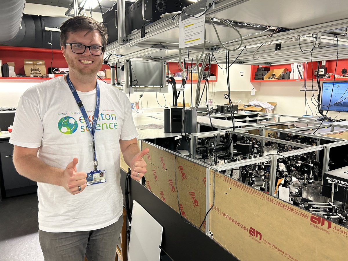 Today's my last day working at @UML_unimelb as a part of @excitonscience and @ChemistryUoM.  It's been a fantastic two years, I've learned so much and worked with some great people! Here's me being a dork and farewelling the laser system I spent so much of my time looking after.