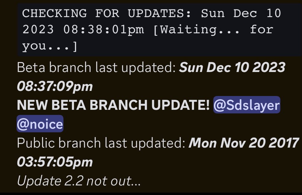 today_gd's tweet image. Beta branch updated.