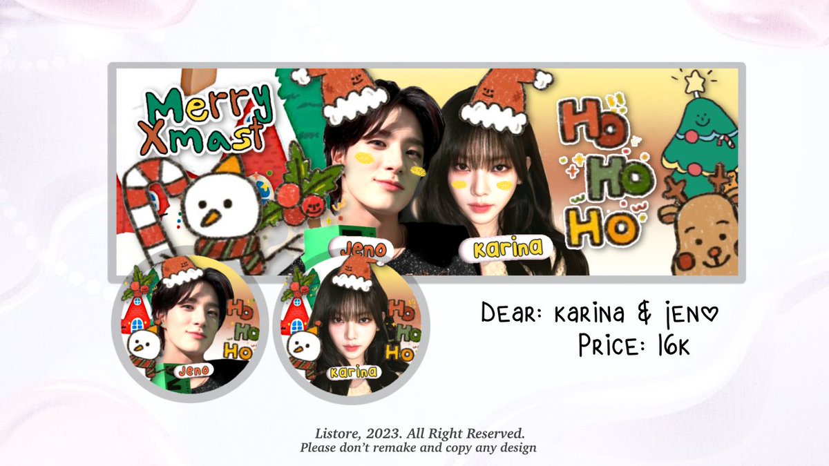 cbuih's tweet image. — help rt please, thank you guys! ♡

Haloo guys!  Kali ini aku bawa layout ready stock couple untuk natal (karina &amp;amp; jeno; jennie &amp;amp; taehyung; ningning &amp;amp; jay) free retext yaap. . . Yang mau req bisa bgt, bisa dm aku yaa! Payment via QRIS, ayo jajan🤍🐇

{ #zonaba #zonauang }