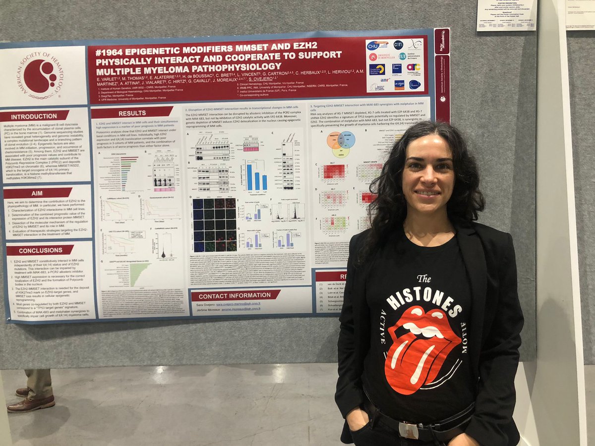 Congratulations to Sara Ovejero 👏 presenting EZH2 and NSD2/MMSET interactions in Multiple Myeloma. #ASH2023.
@IGH_MTP @umontpellier @CHU_Montpellier @FacultemedMPL @InstUnivFr