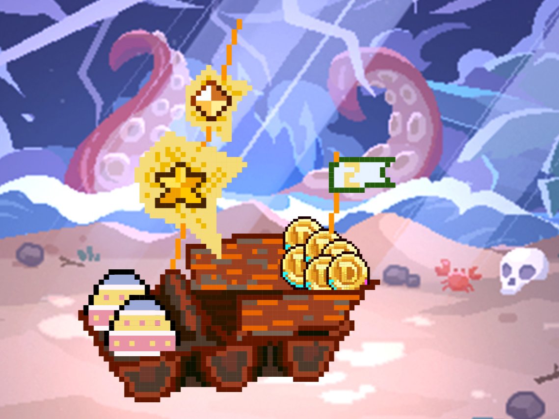 malorum_cro's tweet photo. Ahoy there @OfficialDgpals, it's me #DGP2AM Mount Design Contest entry!
Discord: malorum
Source of design: self-drawn w/ DGP assets
Description: An egg carton 🏴☠️ship filled with fresh eggs and treasure. The flag's 2 signifies DGP's 2-Year Anniversary across the Panterra seas🌊 https://t.co/z2nu0Hwxu5