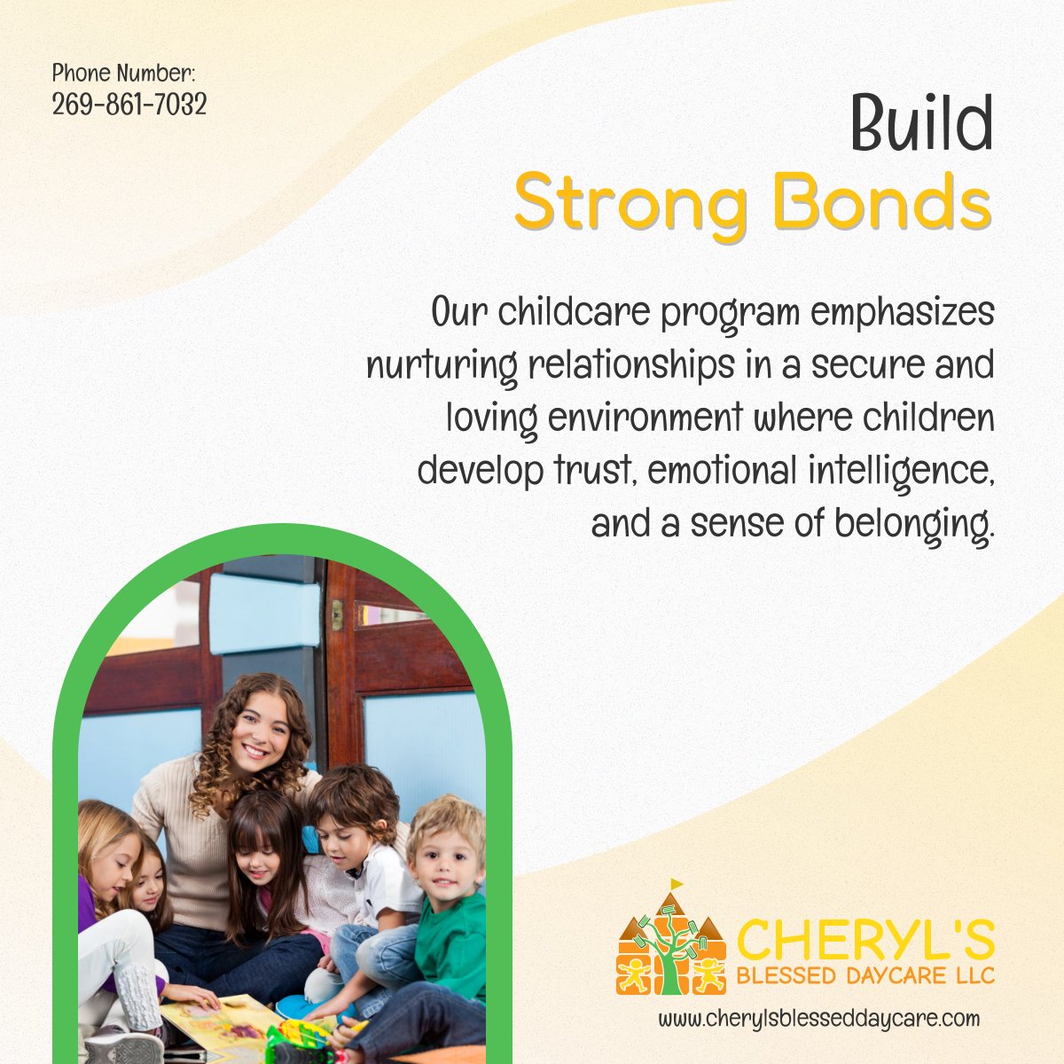 cherylsbdcllc's tweet image. Discover how our childcare program fosters strong bonds, ensuring your child feels secure, valued, and ready to thrive in their early years under our care.

#Childcare #BentonHarborMI #ChildcareProgram