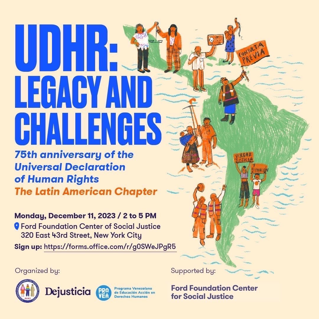 SergioChaparro8's tweet image. Today, from New York City, join us for this conversation on the contributions and challenges of the #UniversalDeclaration of #HumanRights75 from a Latin American standpoint with @cjimenezDC, @dianaestherg, @GrazielleDavid and many more.

Register here: forms.office.com/r/g0SWeJPgR5