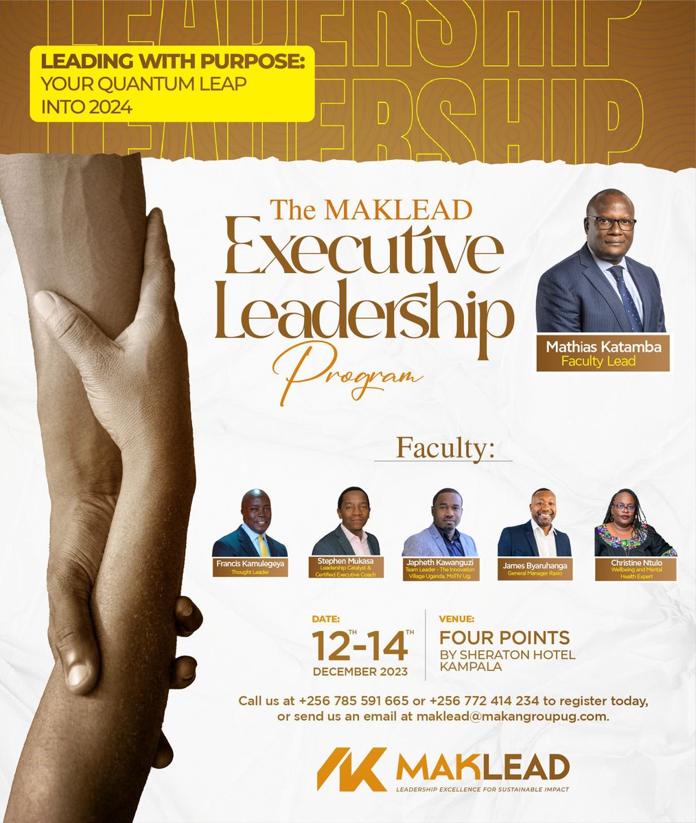 💫Time flies so fast.

The wait is almost over from 12th to 14th December we are at Four Points by Sheraton for the ground breaking #EffectiveLeadershipProgram.

#LeadingwithPurpose
#MakLead
