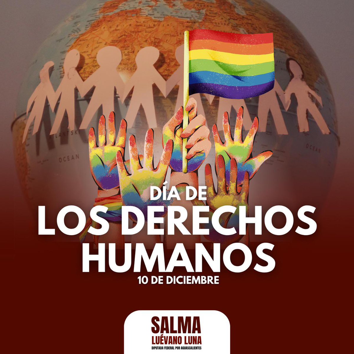 SalmaLuevano's tweet photo. Este 10 de diciembre conmemoramos la lucha por alcanzar los Derechos Humanos @CNDH para todas las personas.
Desde @Mx_Diputados seguiré trabajando por la dignidad y la justicia para todes.
@senadomexicano 
@COPRED_CDMX https://t.co/PuBZcMQwoA