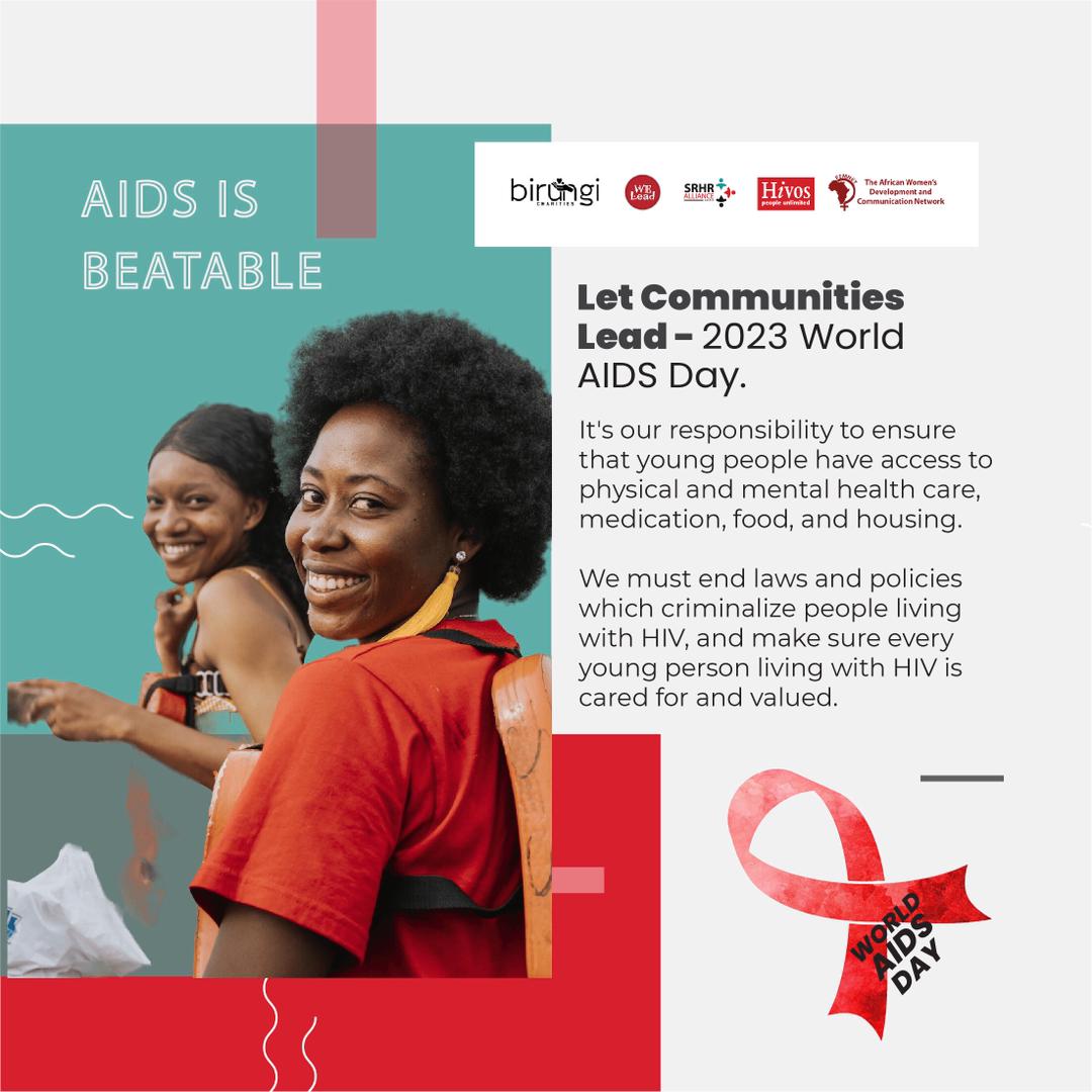Let's create a world where no one feels judged. 🤝 Show compassion and value those living with HIV. Together, we can end discrimination. End discrimination and support each other  #WeLeadOurSRHR #WorldAidsDay
#WorldsAidsDay2023